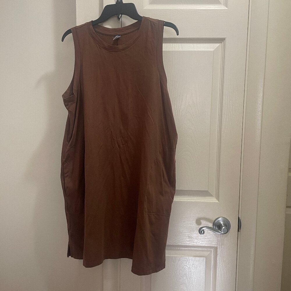 Vintage Sleeveless Mini T-Shirt Dress / Color: Over The Taupe